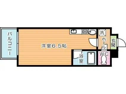 ベルガ中津口(ワンルーム/6階)の間取り写真