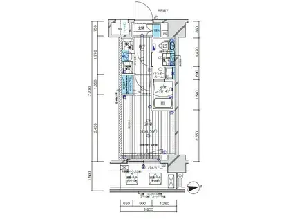 メインステージ亀有(1K/1階)の間取り写真