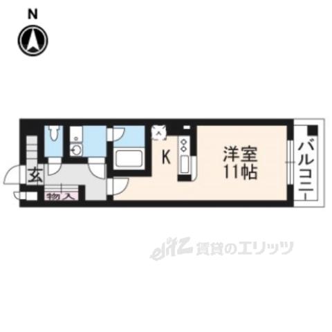 グランコスモ河原町(1K/10階)の間取り写真