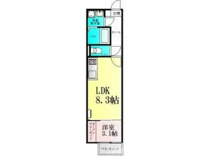 アークパイン黒松(1LDK/1階)の間取り写真