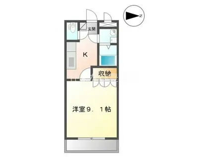 グローリエ・M(1K/3階)の間取り写真