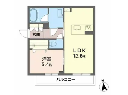 CARREFOUR菊陽(1LDK/3階)の間取り写真