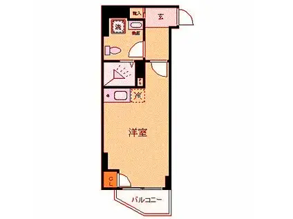 ブライトヒルレジデンス横浜(ワンルーム/7階)の間取り写真