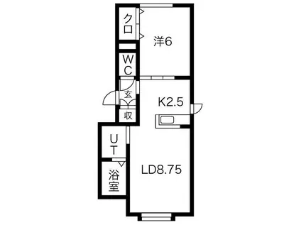 MOREII(1LDK/1階)の間取り写真