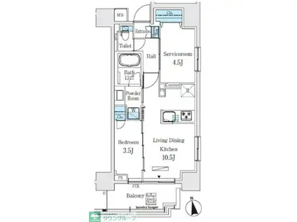 コスモグラシア浅草(1SLDK/2階)の間取り写真