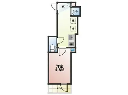 ロッソ・カンパーナ(1K/1階)の間取り写真