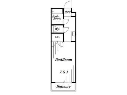 キャスル本郷(1K/2階)の間取り写真
