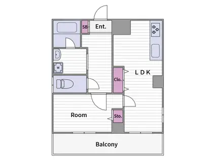 第一双基(1LDK/8階)の間取り写真