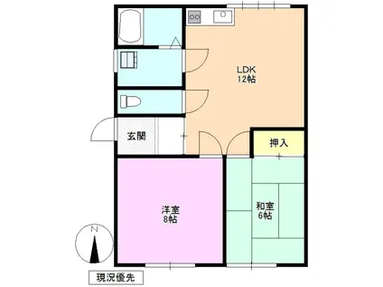 コーポ千曲川(2LDK/1階)の間取り写真