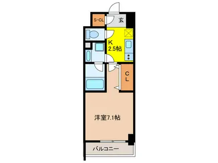 MELIV岐阜駅前(1K/3階)の間取り写真