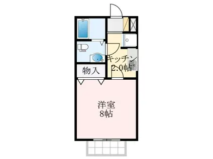 ヴェルドミールI(1K/2階)の間取り写真