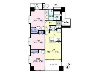 パテラ川崎(3LDK/2階)の間取り写真