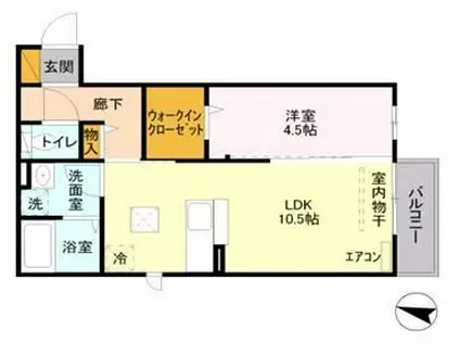 フォレストコート大宮(1LDK/1階)の間取り写真