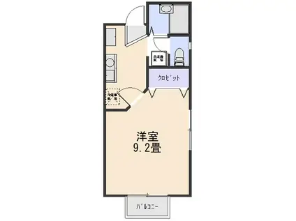 コーポ川原(1K/1階)の間取り写真