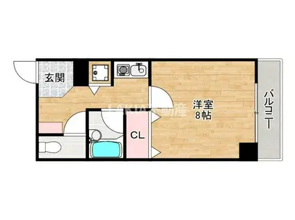 モンブラン(1K/8階)の間取り写真