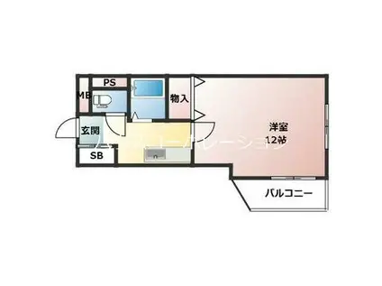 パンション園田(1K/2階)の間取り写真
