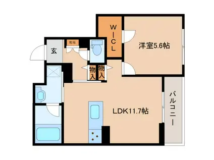 シャーメゾンフェリーチェ(1LDK/2階)の間取り写真