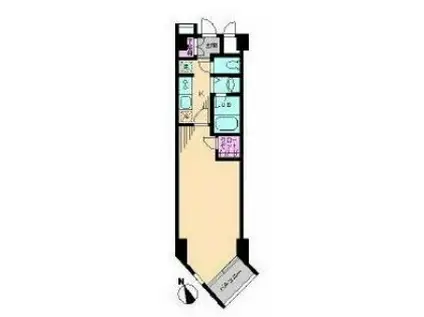 ビイルーム自由が丘(1K/1階)の間取り写真