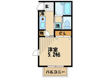 アイムタウン上祖師谷(1K/1階)の間取り写真