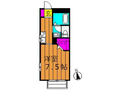シャブラン(1K/1階)の間取り写真