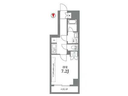 アルテカーサアリビエ綾瀬(1K/5階)の間取り写真