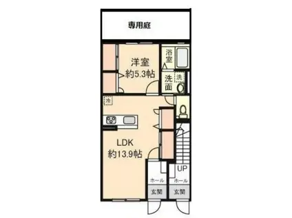 サンピエール(1LDK/1階)の間取り写真