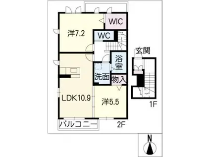 LA FAMILLE(2LDK/2階)の間取り写真