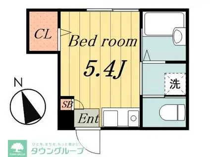 デュオメゾン千住仲町(ワンルーム/1階)の間取り写真