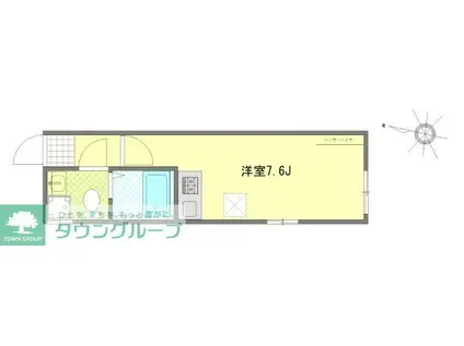 練馬区高野台422共同(ワンルーム/3階)の間取り写真