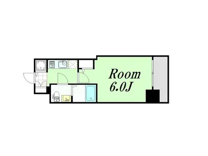 サムティ土佐堀RIBERA(1K/9階)の間取り写真