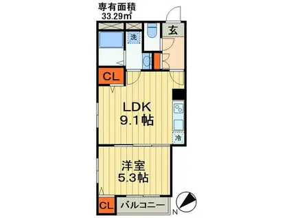 RELACHE新宿(1DK/2階)の間取り写真