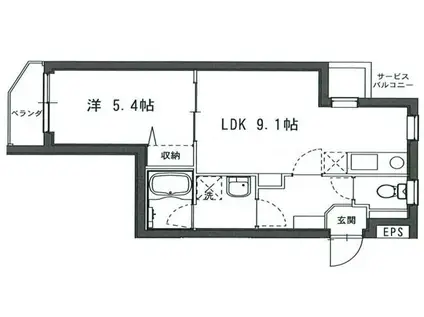 ファブール練馬(1LDK/3階)の間取り写真