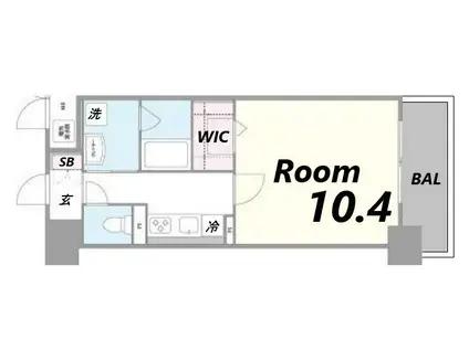 パレーブランシェ(1K/7階)の間取り写真