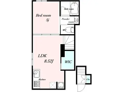 プレミアヒルズ(1LDK/1階)の間取り写真