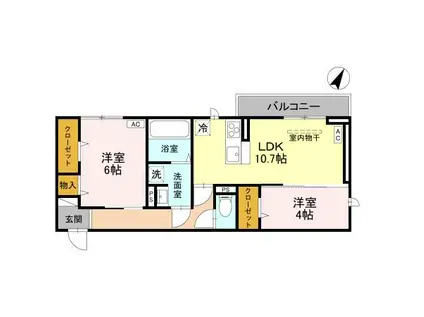 CLASSEUM幸西II 103(2LDK/1階)の間取り写真