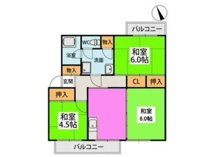 権藤ビル(3DK/2階)の間取り写真