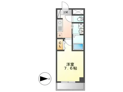 SUN STATE白壁(1K/3階)の間取り写真