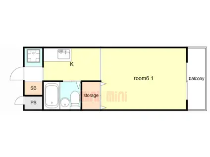 ラパンジール塚本(1K/3階)の間取り写真