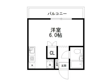 メゾンアスミ(1K/1階)の間取り写真
