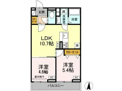 板橋区小茂根2丁目PJ(2LDK/3階)の間取り写真