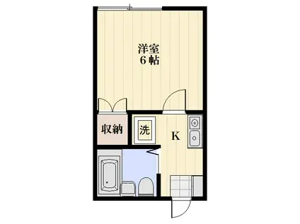 Kハイム(1K/1階)の間取り写真