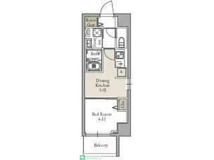 グランカーサ日暮里(1DK/5階)の間取り写真