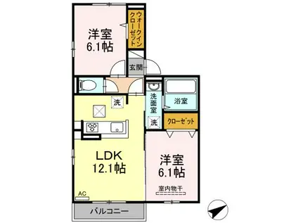 ユーキ中野(2LDK/1階)の間取り写真