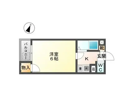 ラフォーレ大橋(1K/2階)の間取り写真