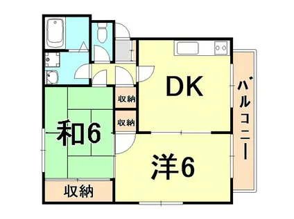 ブラウンハイツ(2DK/2階)の間取り写真