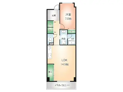 スエルテ菊住(1LDK/3階)の間取り写真