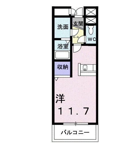 カーサ・セレーノ(ワンルーム/1階)の間取り写真
