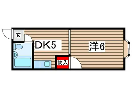 ドミール青山(1DK/1階)の間取り写真