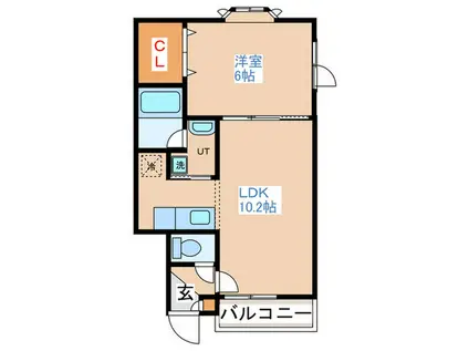 ロッキーマンション(1LDK/1階)の間取り写真