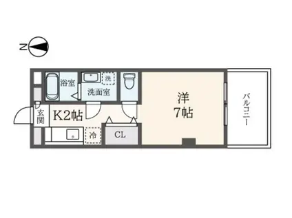キカクハイツ(1K/2階)の間取り写真